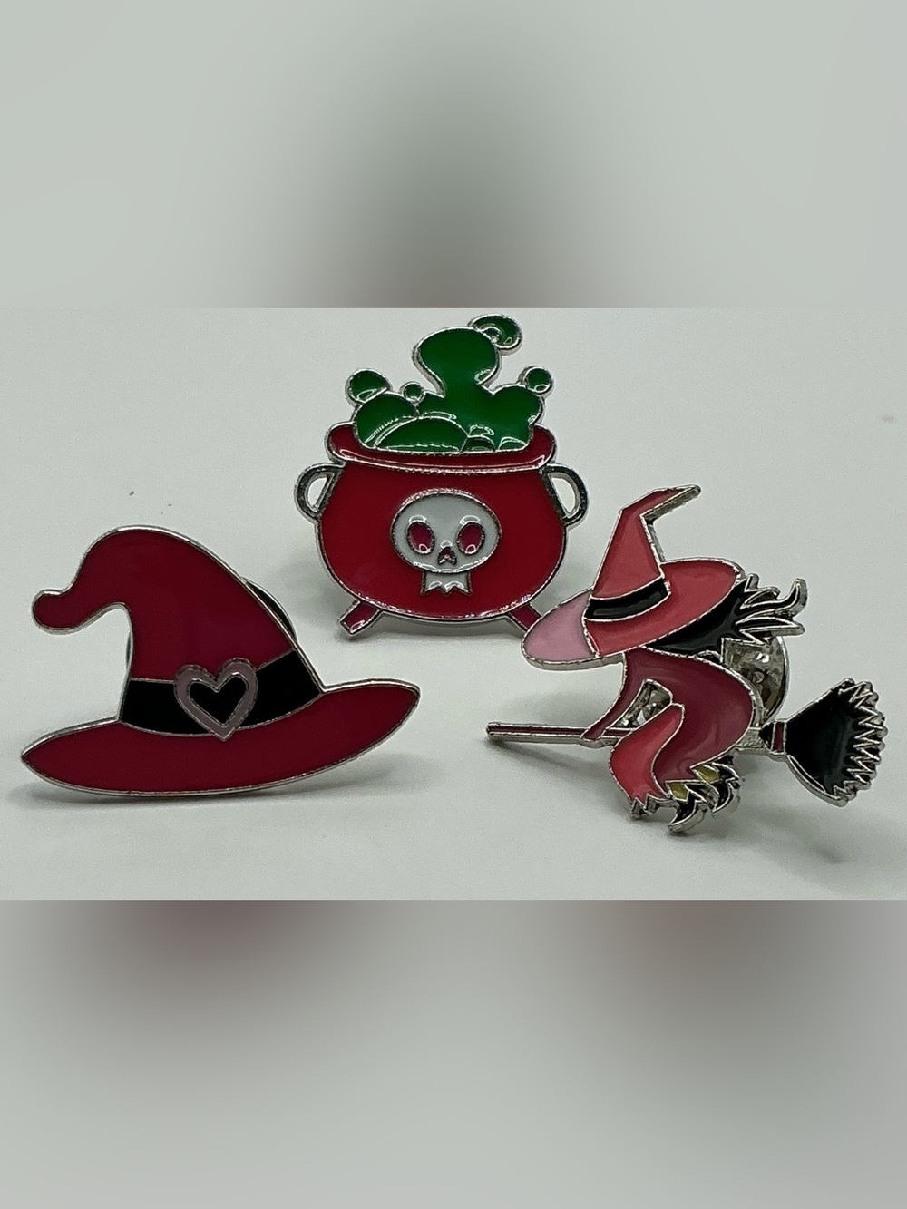 SET OF 3 WITCH THEMED ENAMEL PINS NWOT CUTE GOTH WITCHY NWOT